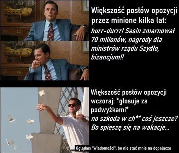 Mem komentujący podwyżki wynagrodzeń polityków 