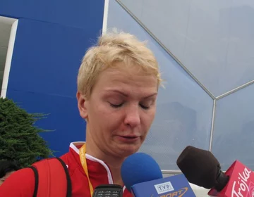 Otylia Jędrzejczak. Łzy po straconym medalu. Fot PAP