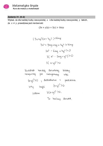 Zadanie 31 &ndash; Matura 2024. Matematyka &mdash; poziom podstawowy, Formuła 2015 &mdash; arkusze z&nbsp;odpowiedziami