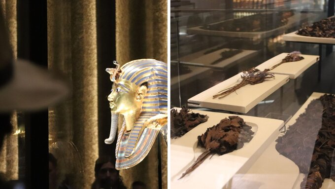 Maska Tutanchamona; kwiaty z&nbsp;grobowca