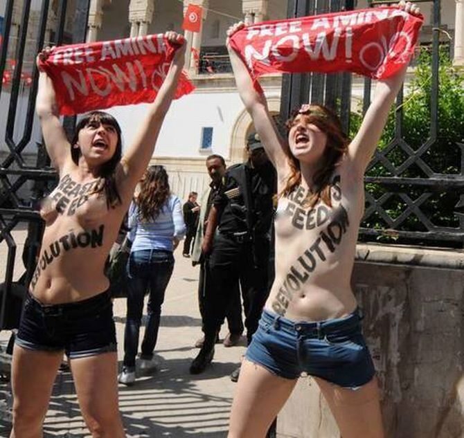 Protest Femen w Tunezji (fot. Femen/Facebook)