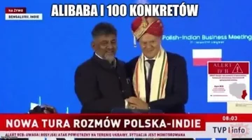 Mem z Donaldem Tuskiem w turbanie 