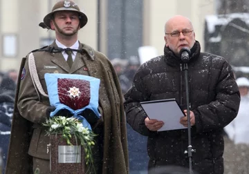 Wisławę Szymborską wspominał m.in. Adam Zagajewski (po prawej) (fot. PAP/Radek Pietruszka)