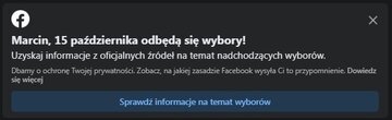 Informacja o&nbsp;wyborach na&nbsp;Facebooku
