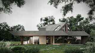 Dom inspirowany rzeką, proj. TISSU ARCHITECTURE