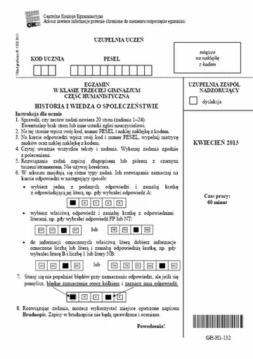 Egzamin gimnazjalny 2013. Część humanistyczna (fot.CKE)