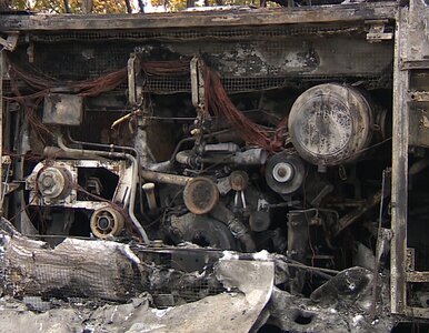 Miniatura: Autobus i przystanek spłonęły pod Poznaniem