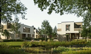 Wizualizacja osiedla Gaia Park w&nbsp;Konstancinie, projekt Q2 Studio