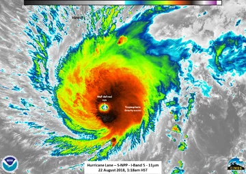 Huragan Lane na zdjęciach satelitarnych NASA 