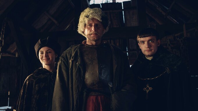 Serial „1670”. Aniela (Martyna Byczkowska), Bogdna (Dobromir Dymecki), Jakub (Michał Sikorski)