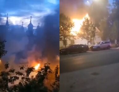 Miniatura: Ogromny pożar w Moskwie. Kłęby czarnego...