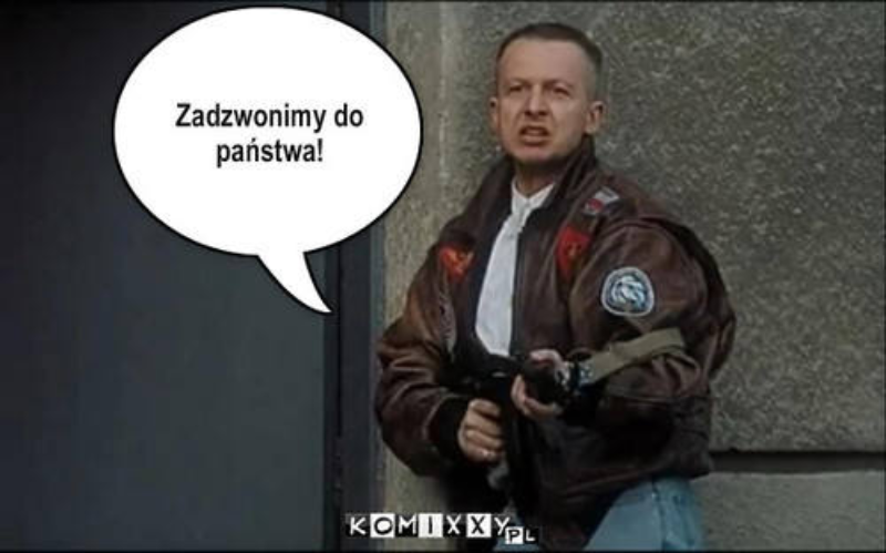 Mem nawiązujący do filmu „Psy” 