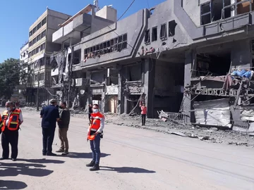 Srefa Gazy Sceny po izraelskim bombardowaniu w Strefie Gazy