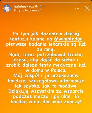 Komentarz Huberta Hurkacza