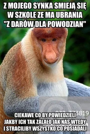 Smutny mem z nosaczem 