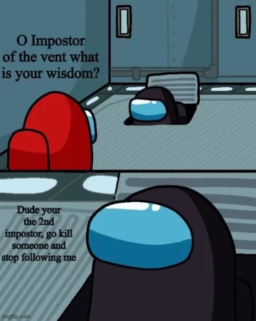 Mem inspirowany grą Among Us 