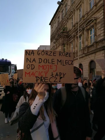 Hasła z protestu w Łodzi 