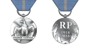 Medal Stulecia Odzyskanej Niepodległości (awers i&nbsp;rewers)