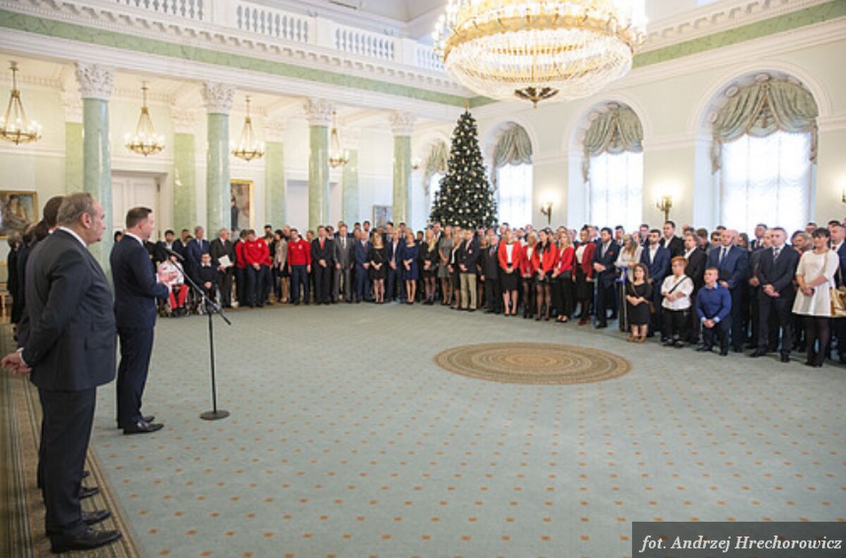 Spotkanie prezydenta ze sportowcami (fot.Andrzej Hrechorowicz / Prezydent.pl)