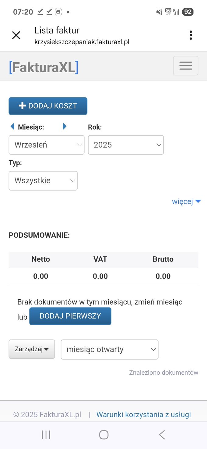 Test usability aplikacji do fakturowania