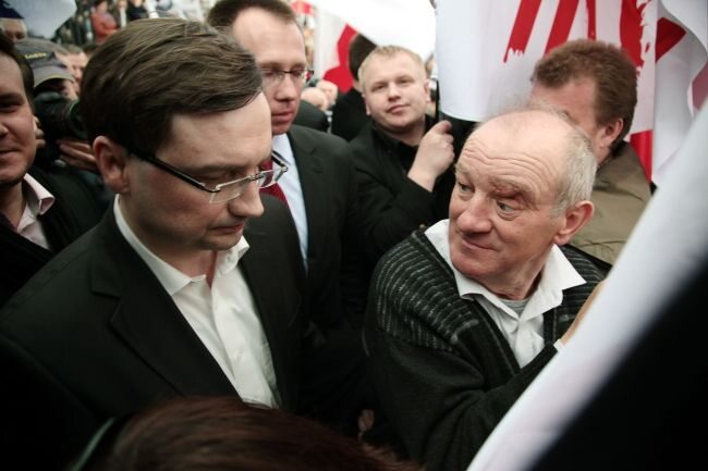W manifestacji wziął - rzecz jasna - udział Zbigniew Ziobro (fot. PAP/Tomasz Gzell)