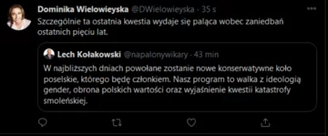 Komentarz dziennikarki Dominiki Wielowieyskiej do fałszywego wpisu Lecha Kołakowskiego 