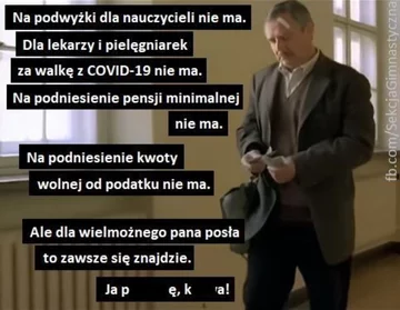 Mem komentujący podwyżki wynagrodzeń polityków 