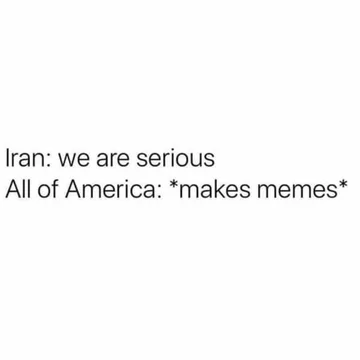 Mem będący reakcją na możliwą wojnę USA z Iranem 