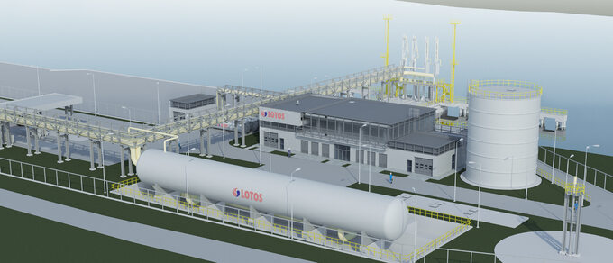 Wizualizacja projektu LNG małej skali w Gdańsku