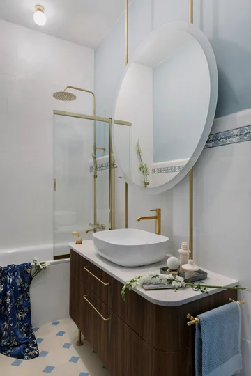 Błękitne mieszkanie w kamienicy, projekt Hanna Pietras 