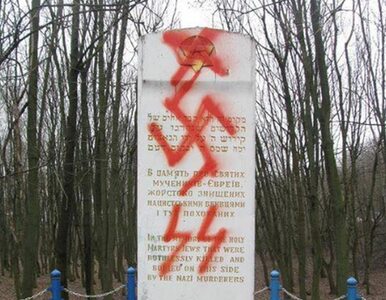 Miniatura: Swastyka na pomniku ofiar Holocaustu....