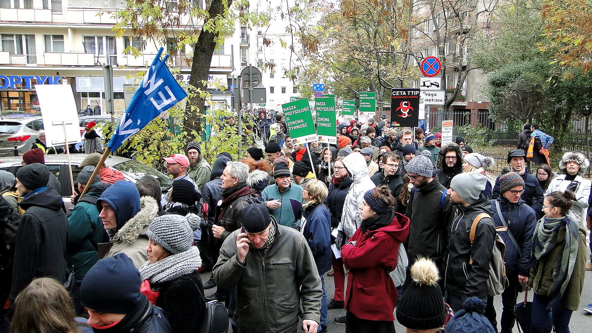 Protest przeciwko CETA w Warszawie 