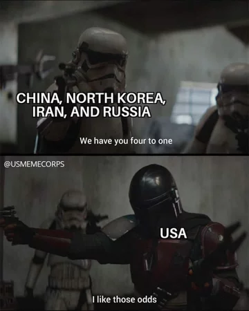 Mem będący reakcją na możliwą wojnę USA z Iranem 
