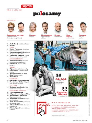 Spis treści "Wprost" nr 28/2019