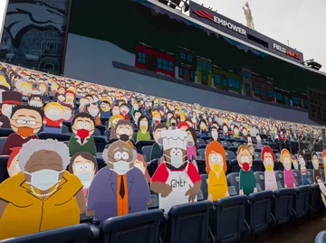 Postaci z serialu „South Park” na stadionie drużyny Denver Broncos 