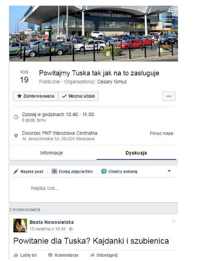 Wpis z Facebooka posłanki