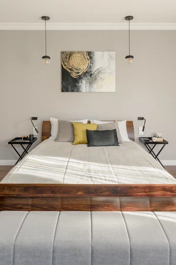 Aranżacja nowoczesnego wnętrza z dużymi przeszkleniami, proj. MIŚKIEWICZ design 