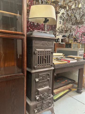 Żeliwny piecyk Bronisze, antyki, żeliwny piec