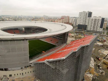 Widok na trybuny stadionu w Jekaterynburgu 