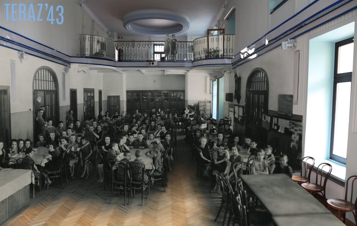Dom Sierot przy Krochmalnej 92 (dziś Jaktorowska 6), maj 1940 roku Fotografia oryginalna ze zbiorów Żydowskiego Instytutu Historycznego.