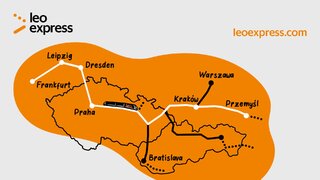 Mapa połączenia z&nbsp;Przemyśla do&nbsp;Frankfurtu