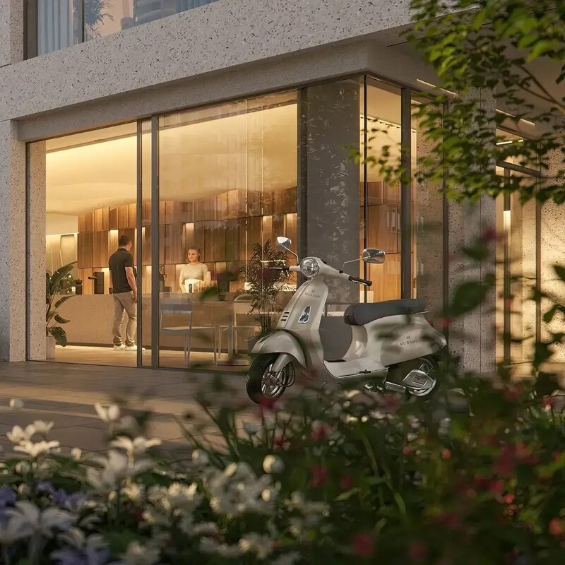 Wizualizacja inwestycji MURANO w&nbsp;Warszawie &ndash; projekt PROFBUD przy ul. Anielewicza, w&nbsp;sąsiedztwie Ogrodu Krasińskich i&nbsp;Muzeum POLIN, zaprojektowany przez BBGK Architekci