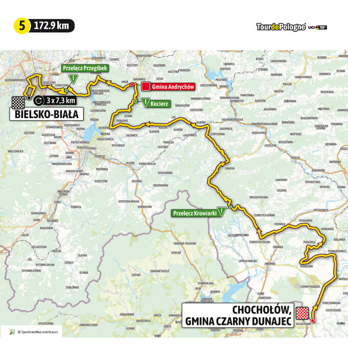 Etap 5 Tour de Pologne UCI World Tour: Z Chochołowa do Bielska Białej