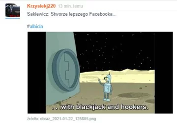 Mem podsumowujący start serwisu Albicla 