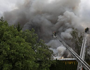 Miniatura: Ogromny pożar hali w Sulejówku. „Prosimy o...