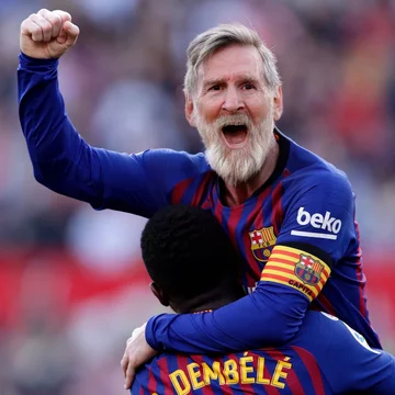 Lionel Messi postarzony przez FaceApp 