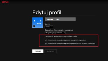 Ustawienia automatycznego odtwarzania -&nbsp;Netflix