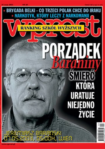 Okładka tygodnika Wprost nr 20/2003 (1068)