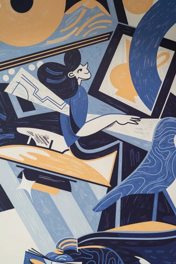 Drzwi Pinus marki Kerno z ilustracją Renaty Krawczyk w biurze Decoroom 