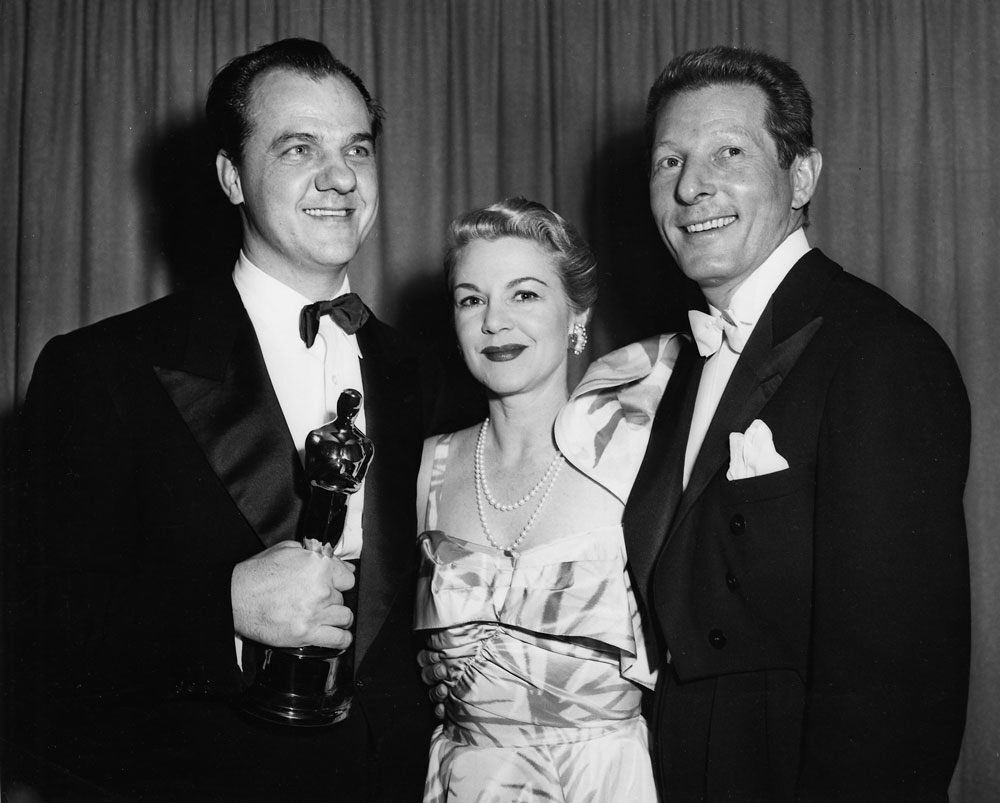 Karl Malden, Claire Trevor i Danny Kaye 1952 rok. Karl Malden otrzymał Oscara dla najlepszego aktora drugoplanowego za film „Tramwaj zwany pożądaniem” (1951).